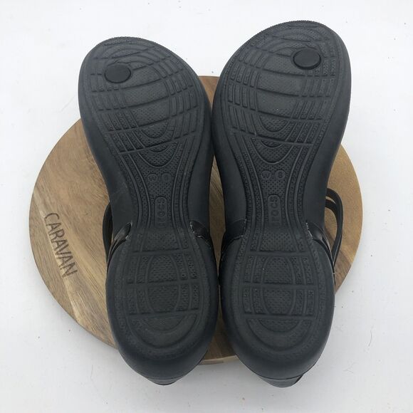 Crocs Isabella Sandals Womens 8 Black Jelly Strappy Summer Cruise Comfort Shoes - Picture 8 of 10